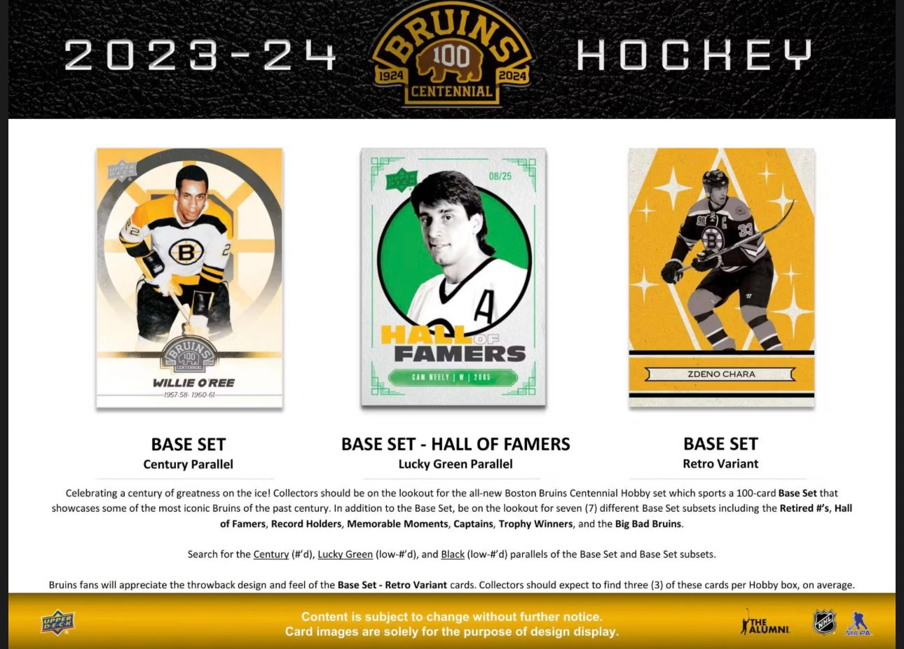 2023/24 Upper Deck Boston Bruins Centennial Hockey Hobby Box