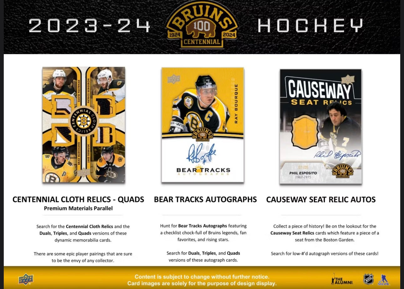 2023/24 Upper Deck Boston Bruins Centennial Hockey Hobby Box