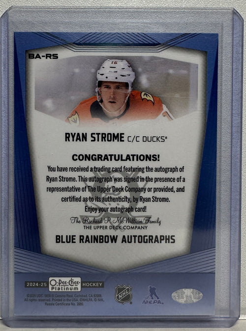 2024-25 O-Pee-Chee Platinum Ryan Strome Blue Rainbow Auto