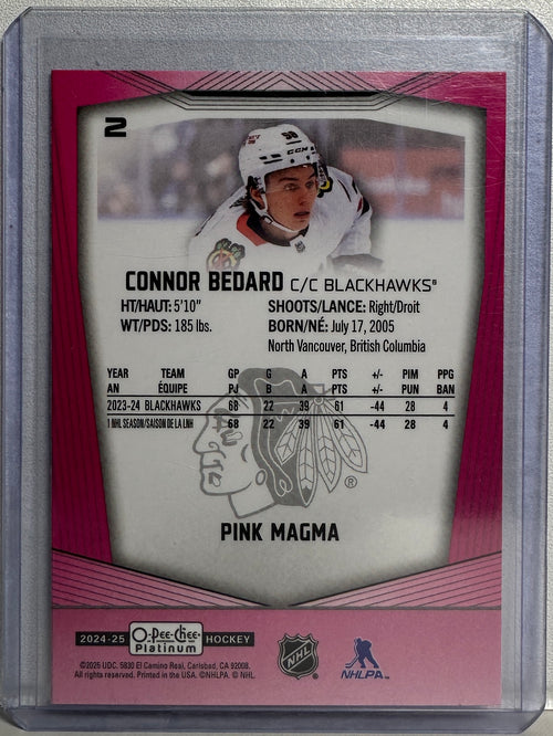 2024-25 O-Pee-Chee Connor Bedard Pink Magma